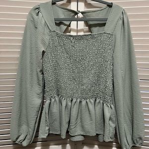 Green long sleeve blouse